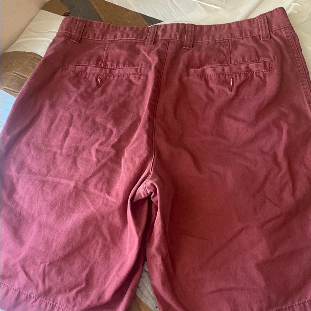 Merona Burgundy Flat Front Shorts Cotton Blend